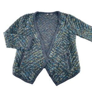 Moth Womens Open Front Cardigan Sweater S Wool Blend Multi-Color Anthropologie